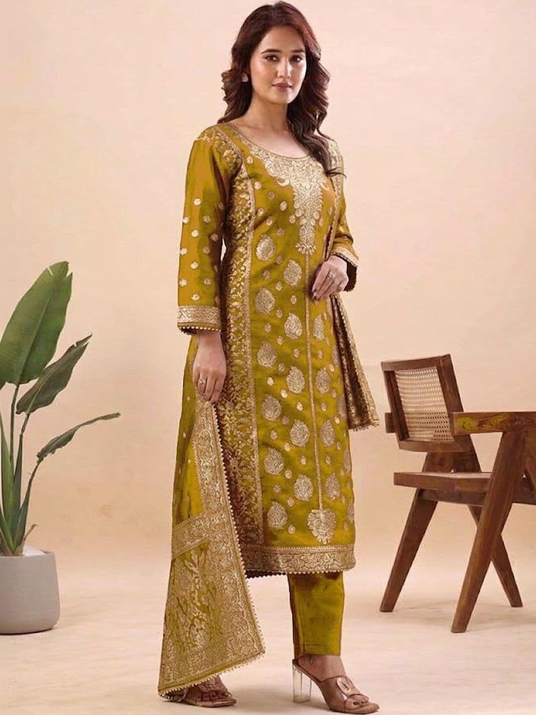 kantuba Art Silk Unstitched Dress Material thumbnail 4