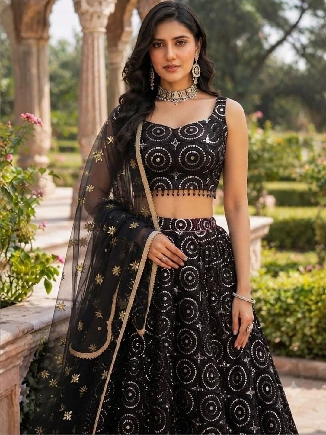 Indi Kal Embellished Sequinned Ready to Wear Lehenga & Blouse With Dupatta thumbnail 6