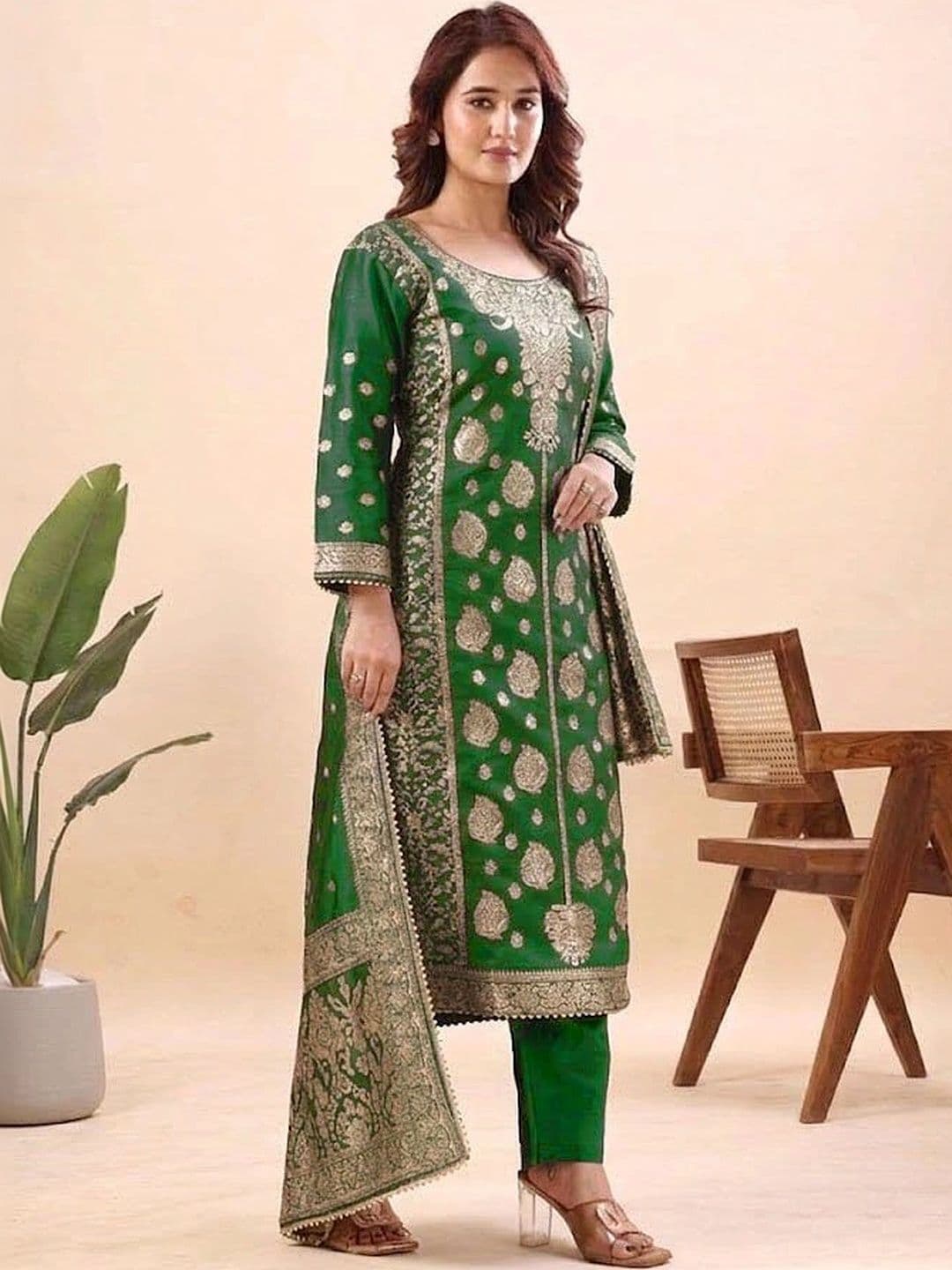 kantuba Art Silk Unstitched Dress Material thumbnail 3