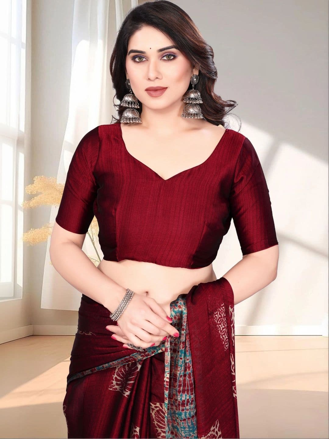 Owee Pure Chiffon Designer Saree thumbnail 3