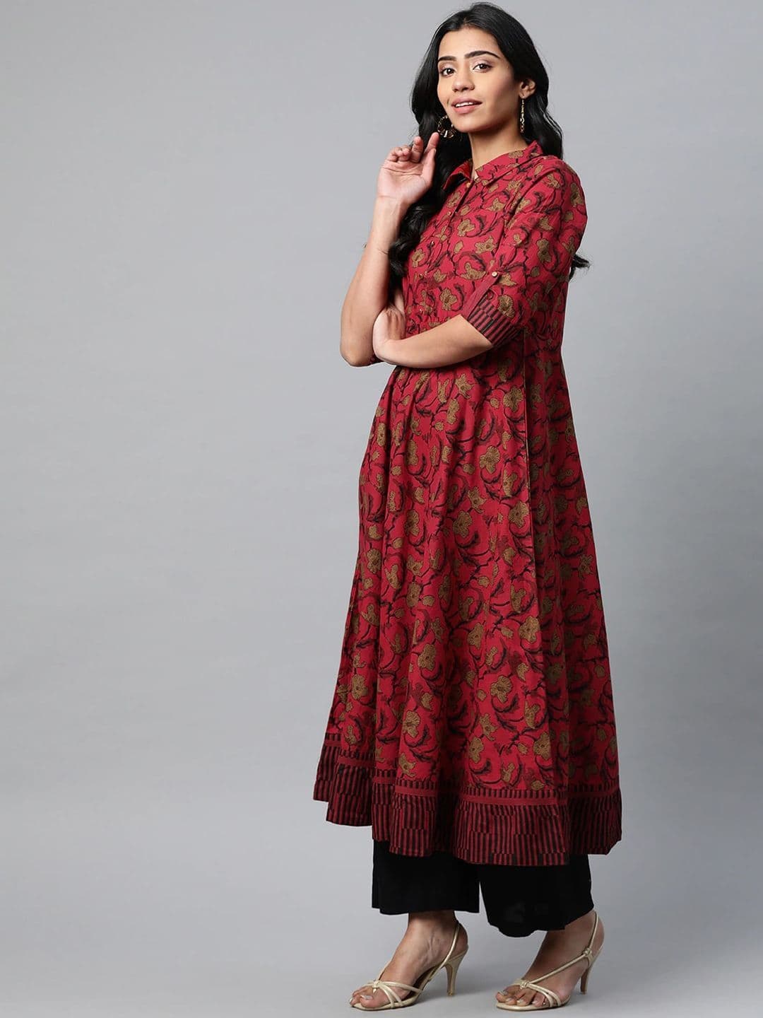 KALINI Quirky Printed Gotta Patti Anarkali Kurta thumbnail 5