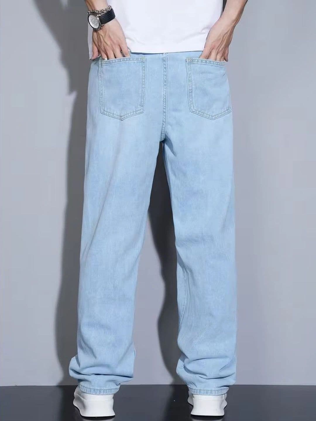 PINKLIT Men Straight Fit Mid-Rise Jeans thumbnail 3