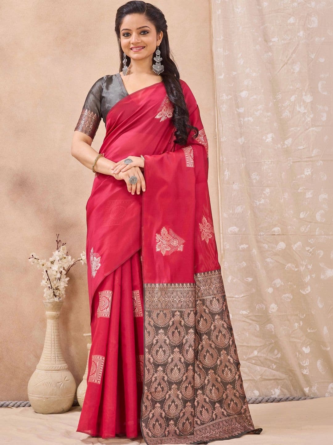 HERE&NOW Woven Design Zari Art Silk Saree - view 1