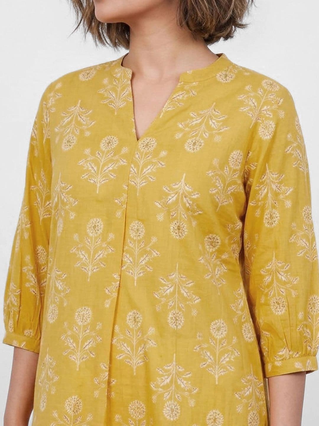 Melange by Lifestyle Women Ethnic Motifs Printed Regular Pure Cotton Kurti with Palazzos thumbnail 5