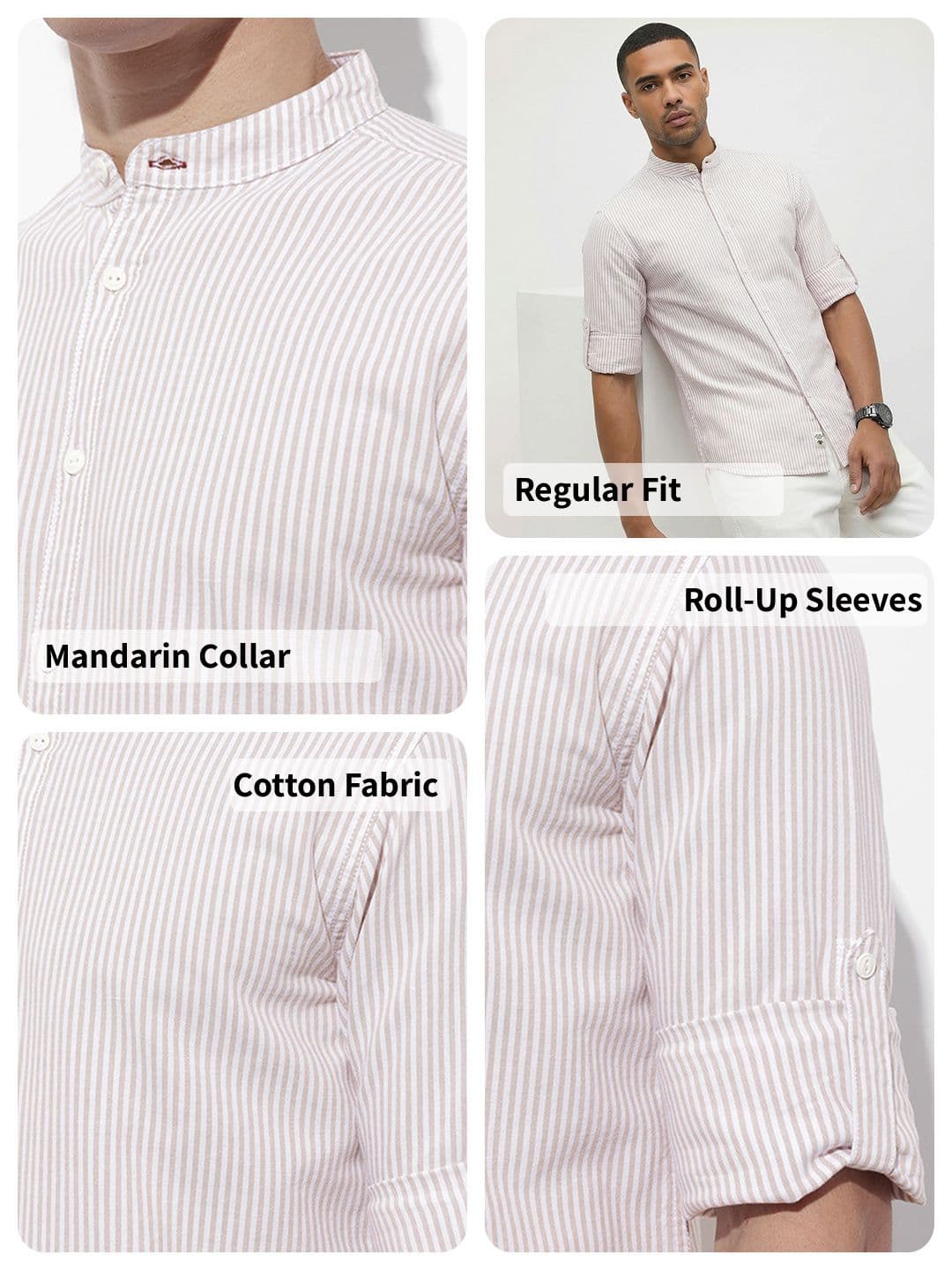 Roadster Life Co. Soft Touch Striped Casual Shirt thumbnail 4