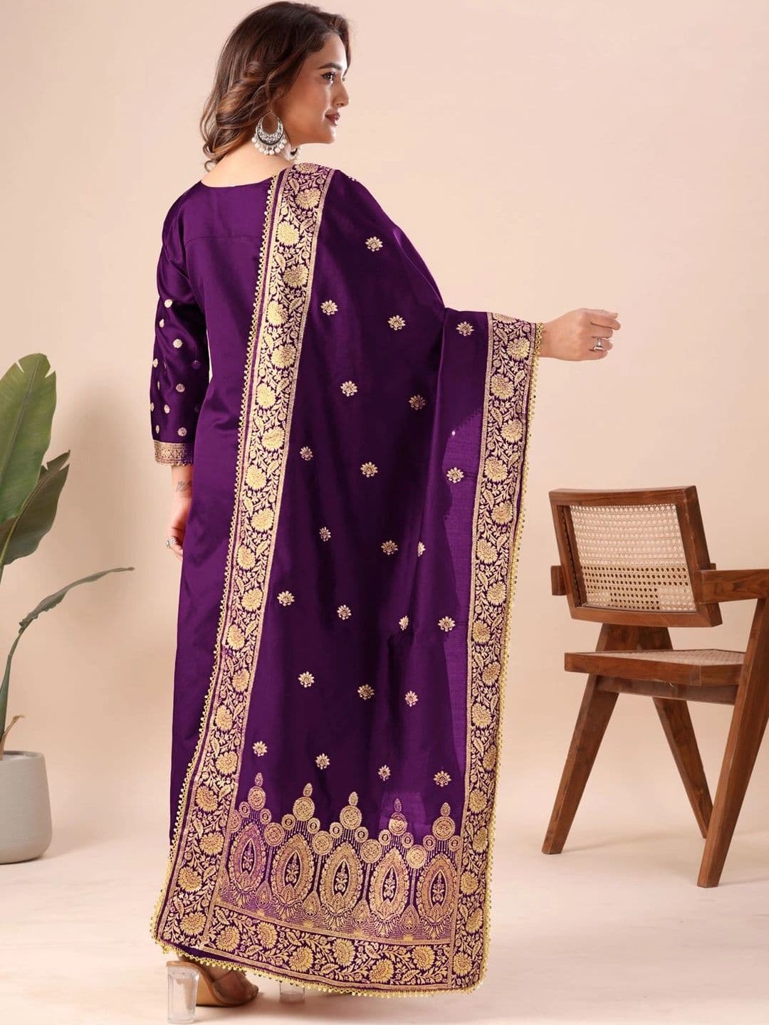 kantuba Art Silk Unstitched Dress Material thumbnail 5