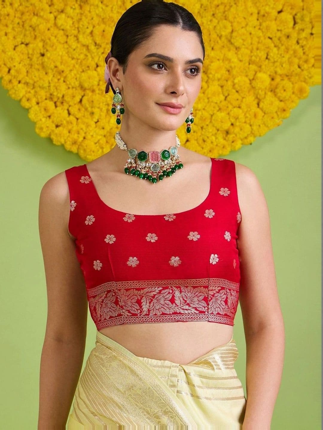 Saree mall Woven Design Zari Silk Blend Designer Banarasi Sarees thumbnail 5