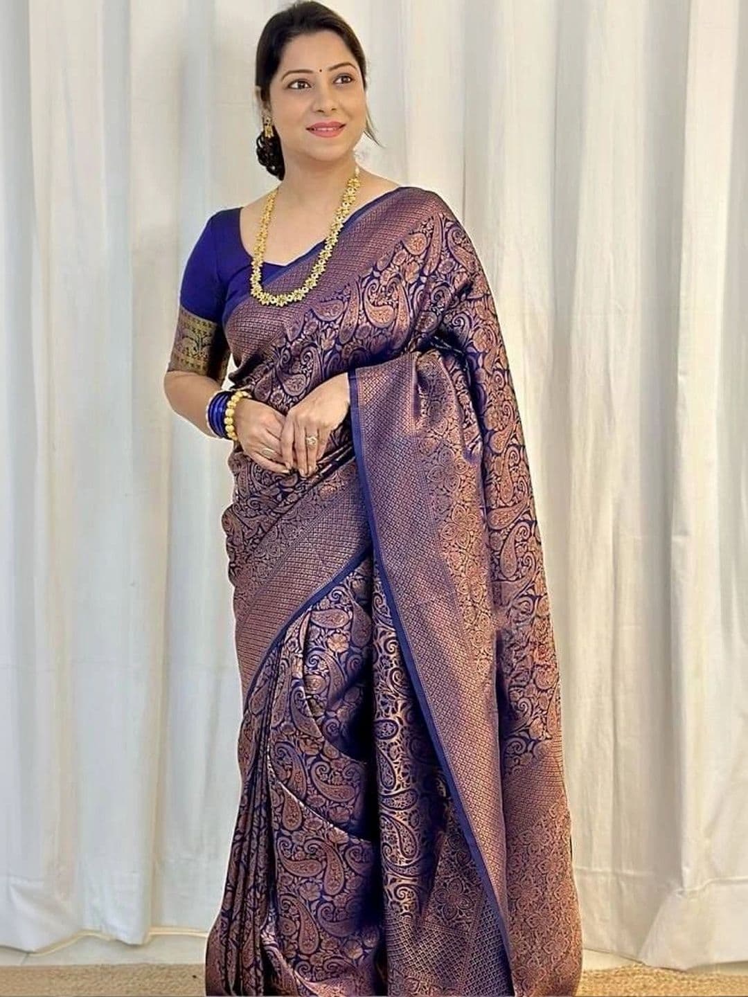 revika Woven Design Zari Art Silk Designer Kanjeevaram Saree thumbnail 4
