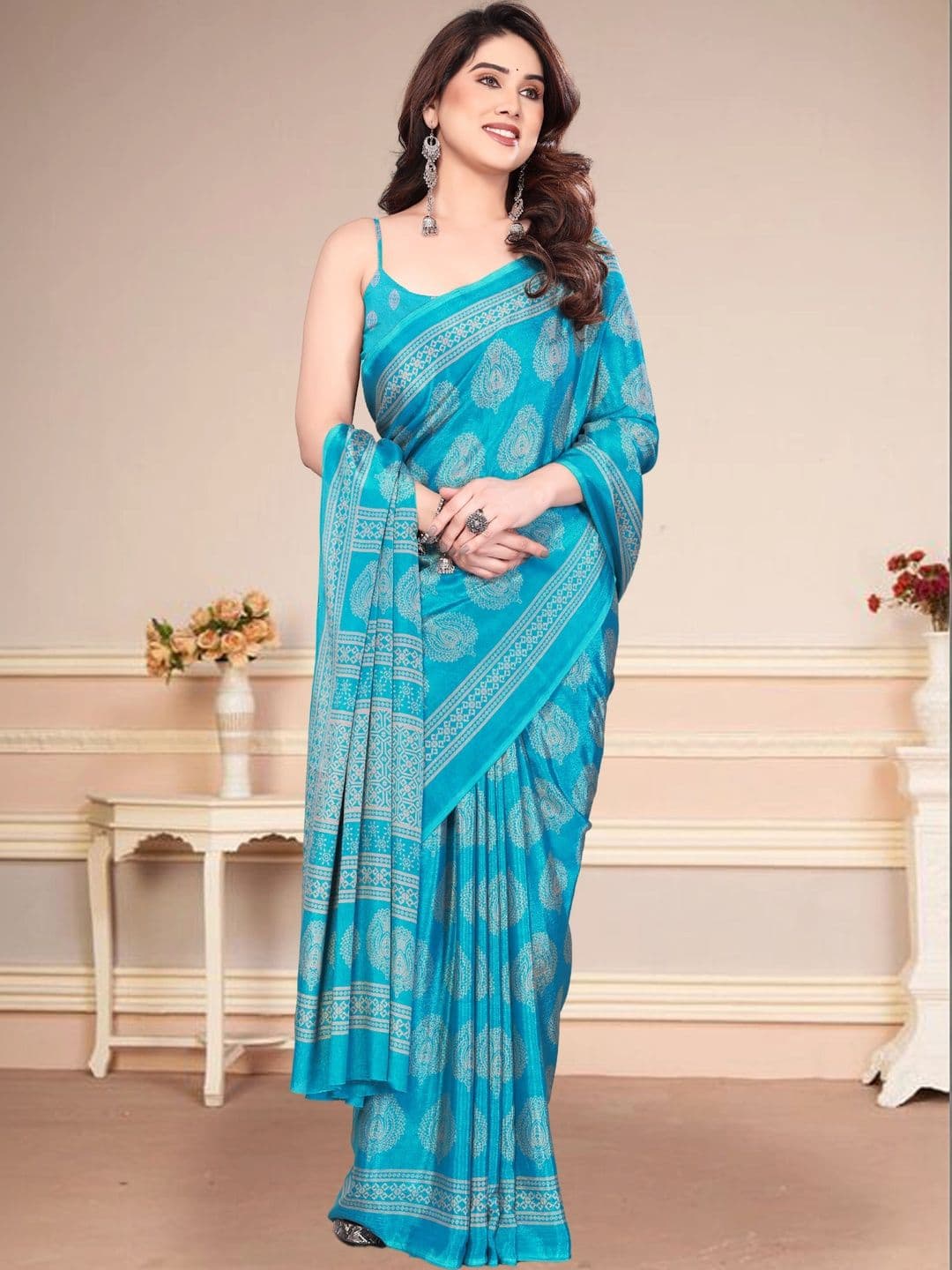 Owee Paisley Pure Chiffon Designer Saree - view 1