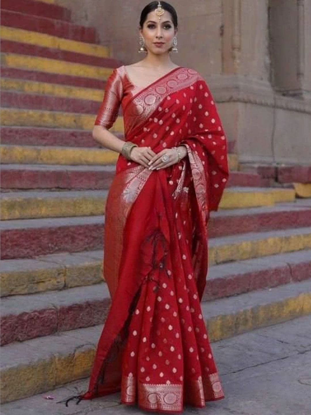 revika Woven Design Zari Art Silk Designer Kanjeevaram Saree - view 1