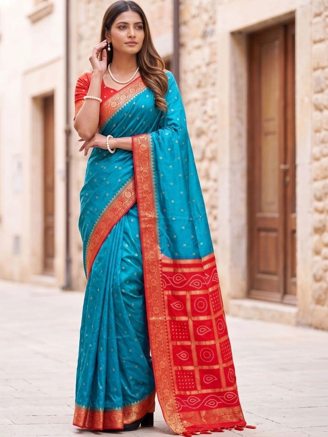 Mitera Woven Design Zari Satin Banarasi Saree - view 1