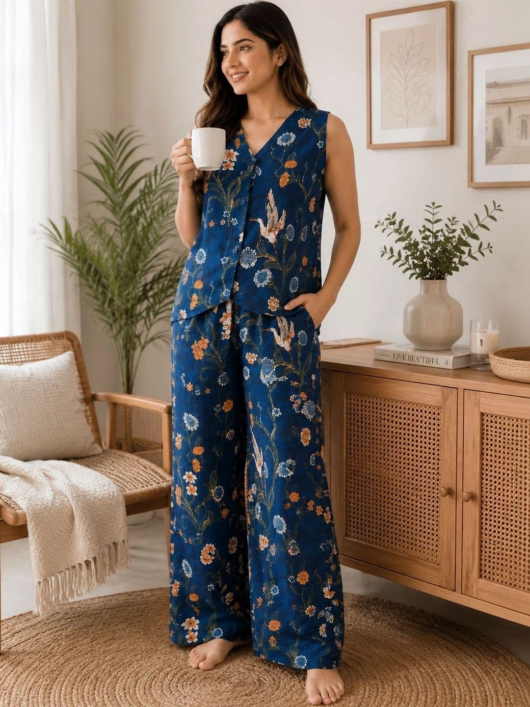 HAYA ETHNIC Women Floral Printed Ethnic Palazzos thumbnail 3