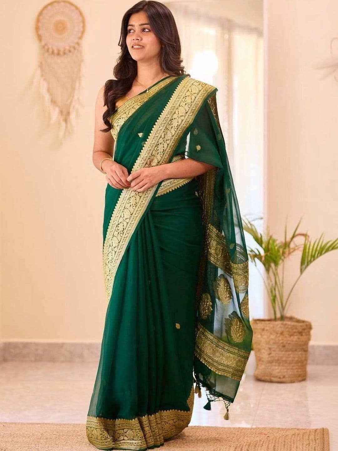 revika Woven Design Zari Art Silk Designer Kanjeevaram Saree - view 1
