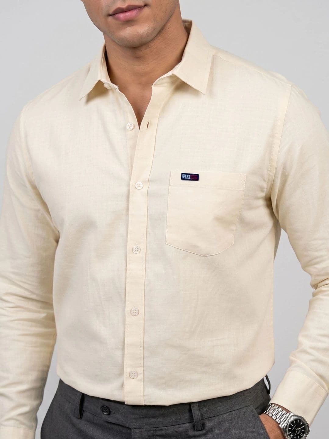 U.S. PITCHERS Men Modern Slim Fit Formal Shirt thumbnail 5