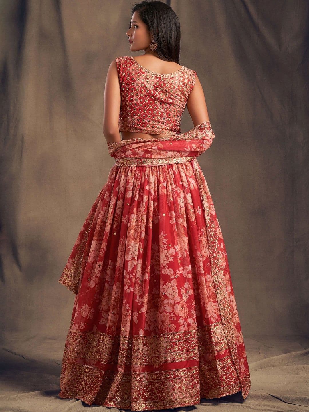 Zeel Clothing Embellished Sequinned Semi-Stitched Lehenga & Unstitched Blouse With Dupatta thumbnail 5
