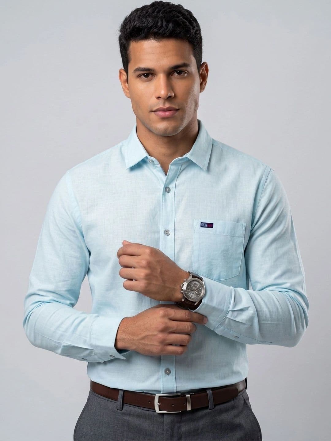 U.S. PITCHERS Men Modern Slim Fit Casual Shirt thumbnail 3