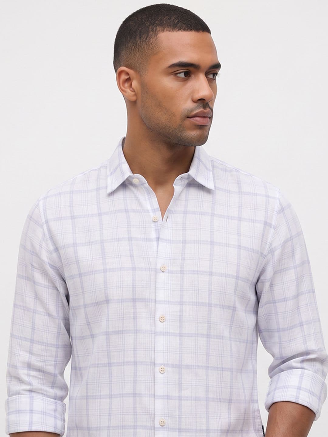 Roadster Life Co.Cotton Linen Checked Shirt - view 1