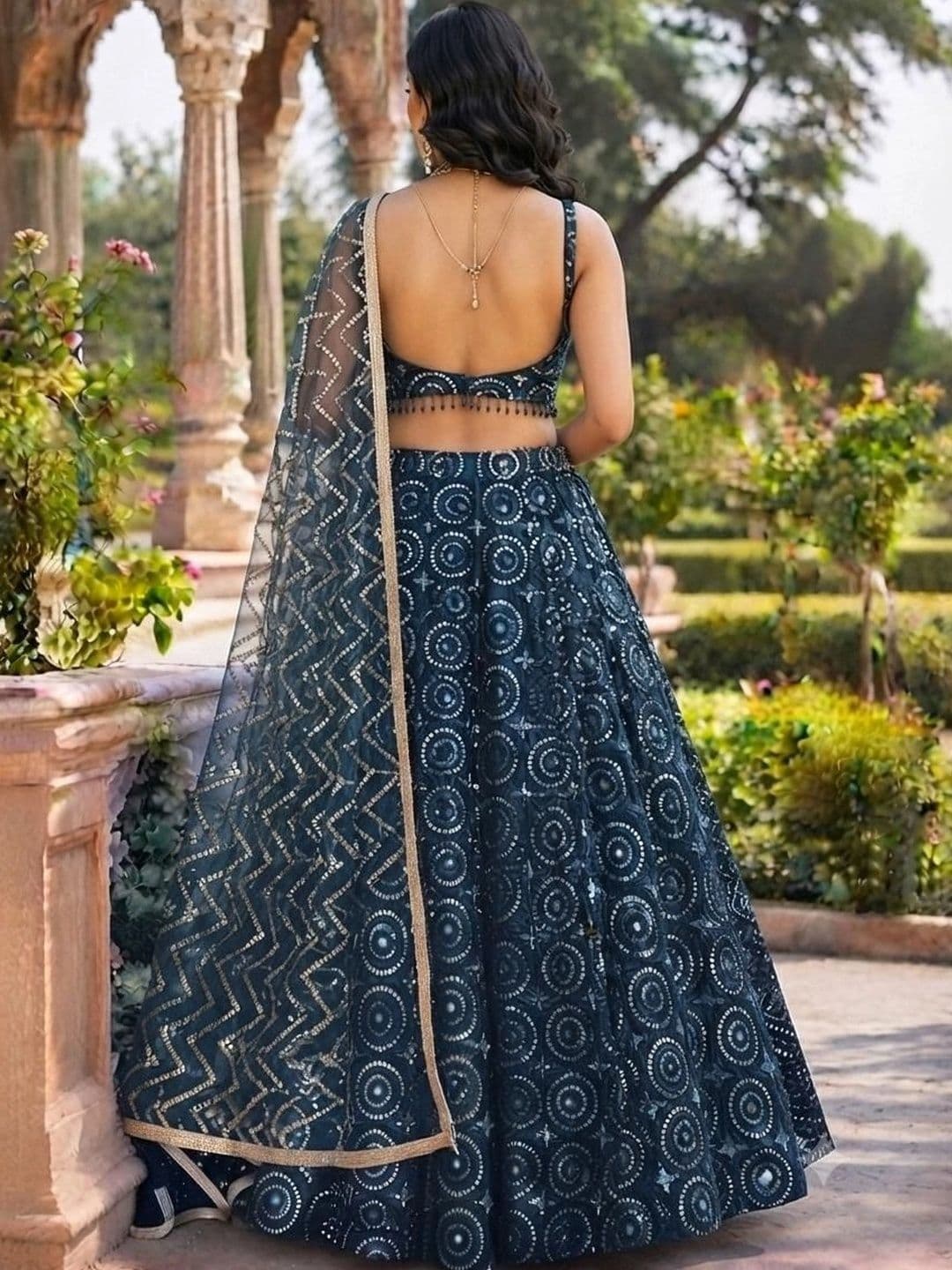 Indi Kal Embellished Sequinned Ready to Wear Lehenga & Blouse With Dupatta thumbnail 2