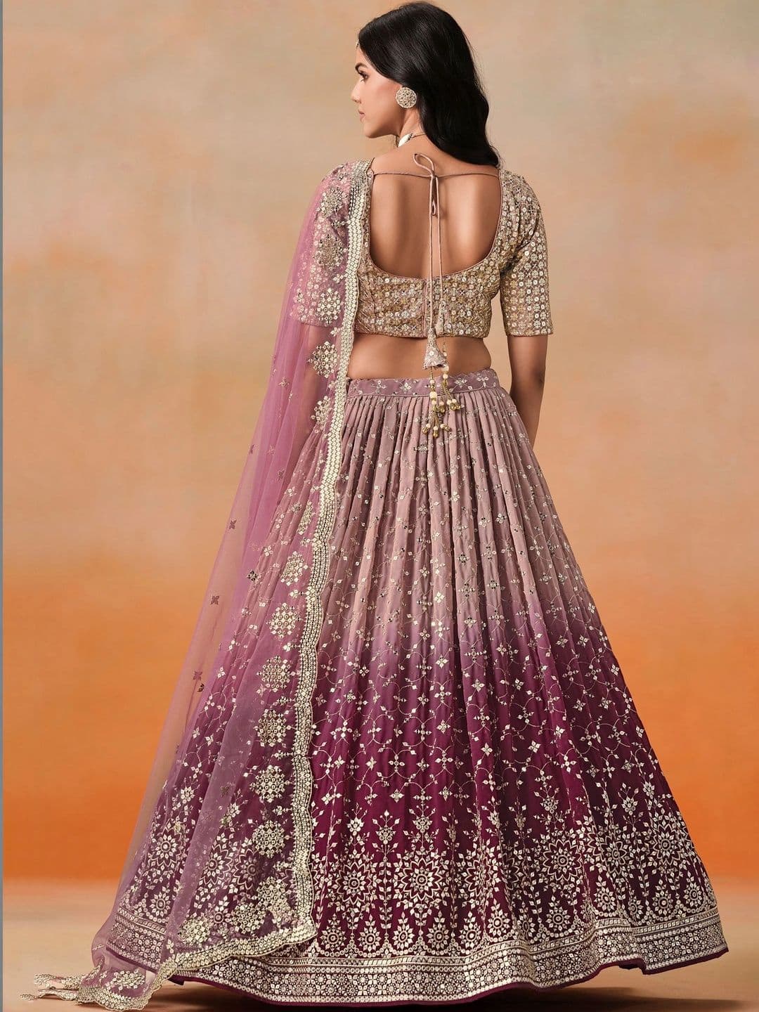 Zeel Clothing Embellished Sequinned Semi-Stitched Lehenga & Unstitched Blouse With Dupatta thumbnail 6
