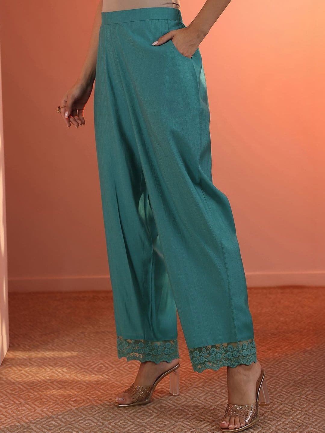 Libas Women Floral Embroidered Regular Kurta with Trousers & With Dupatta thumbnail 4