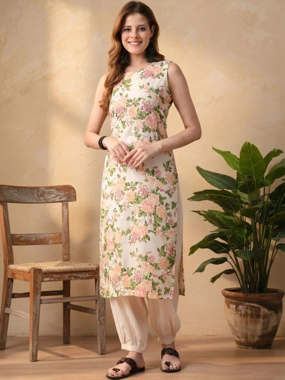 SANTOLIYA Women Floral Printed Regular Kurta with Patiala - view 1