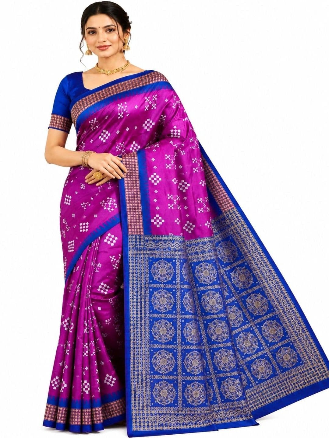 SHOPSILK Zari Art Silk Sambalpuri Saree - view 1