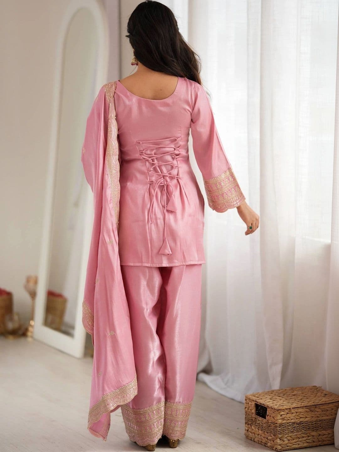 VASTRABELLA Women Ethnic Motifs Embroidered Regular Kurta with Patiala & With Dupatta thumbnail 6
