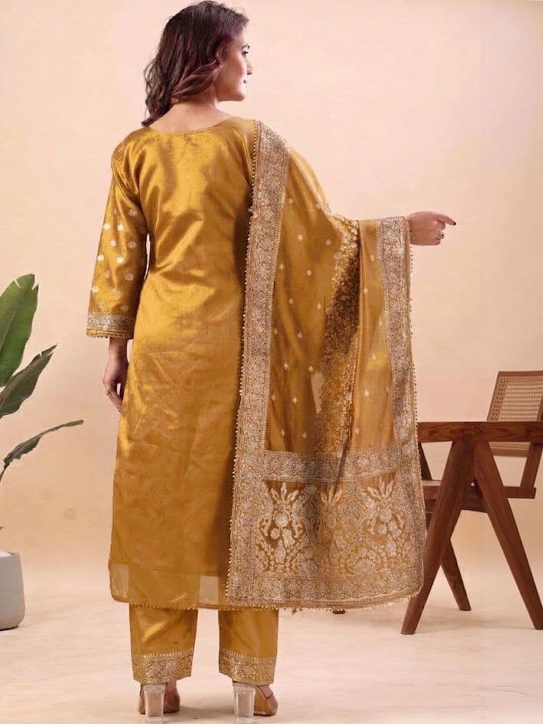 kantuba Art Silk Unstitched Dress Material thumbnail 2