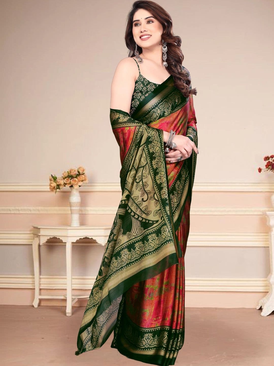 Owee Floral Pure Chiffon Designer Saree thumbnail 4