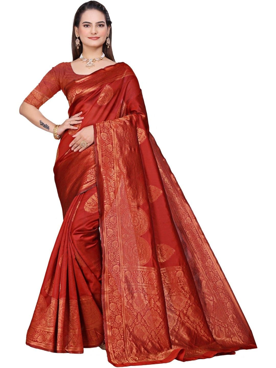 revika Paisley Zari Art Silk Designer Kanjeevaram Saree - view 1
