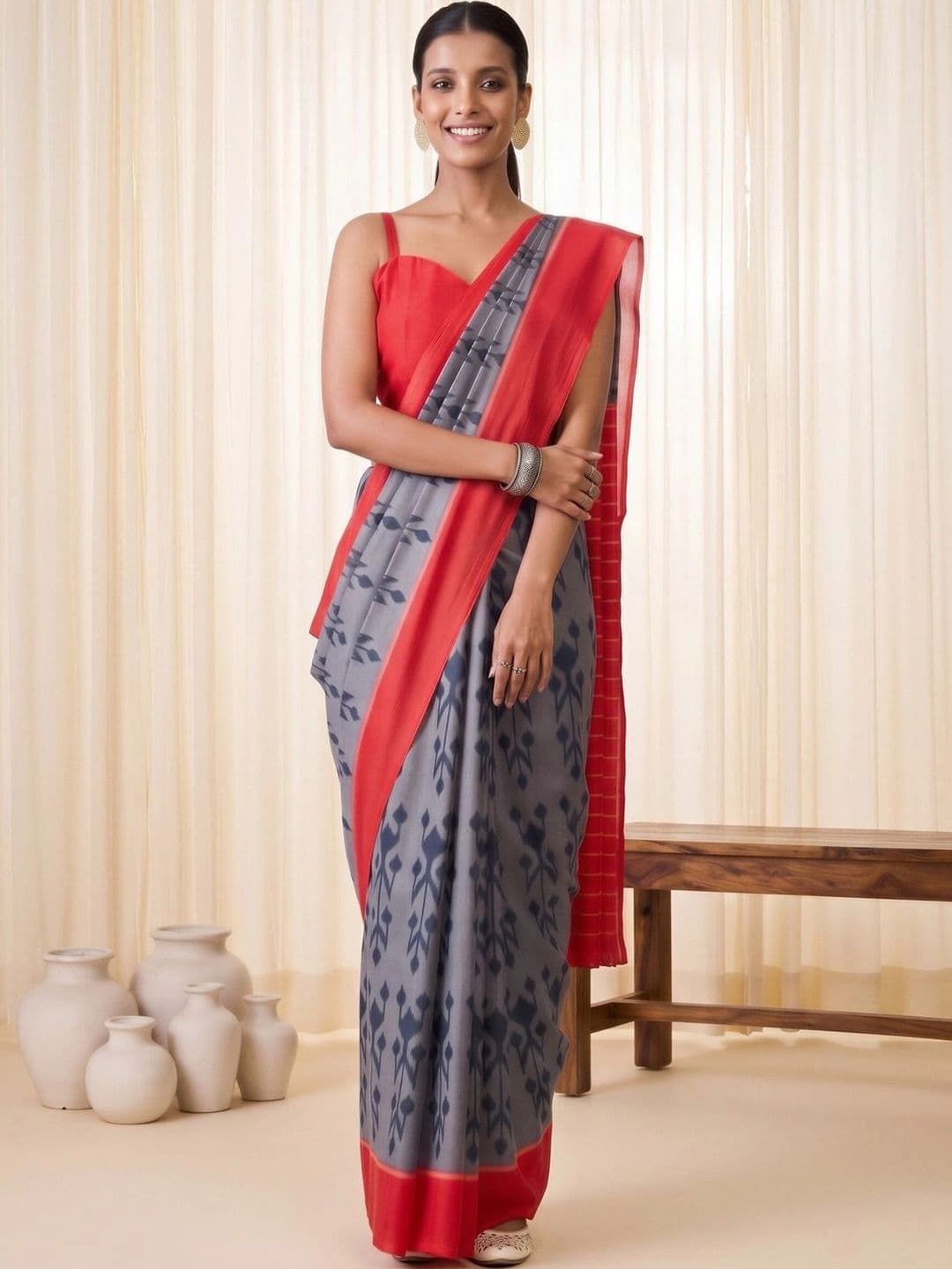 Saree mall Woven Design Designer Bagru Sarees thumbnail 5