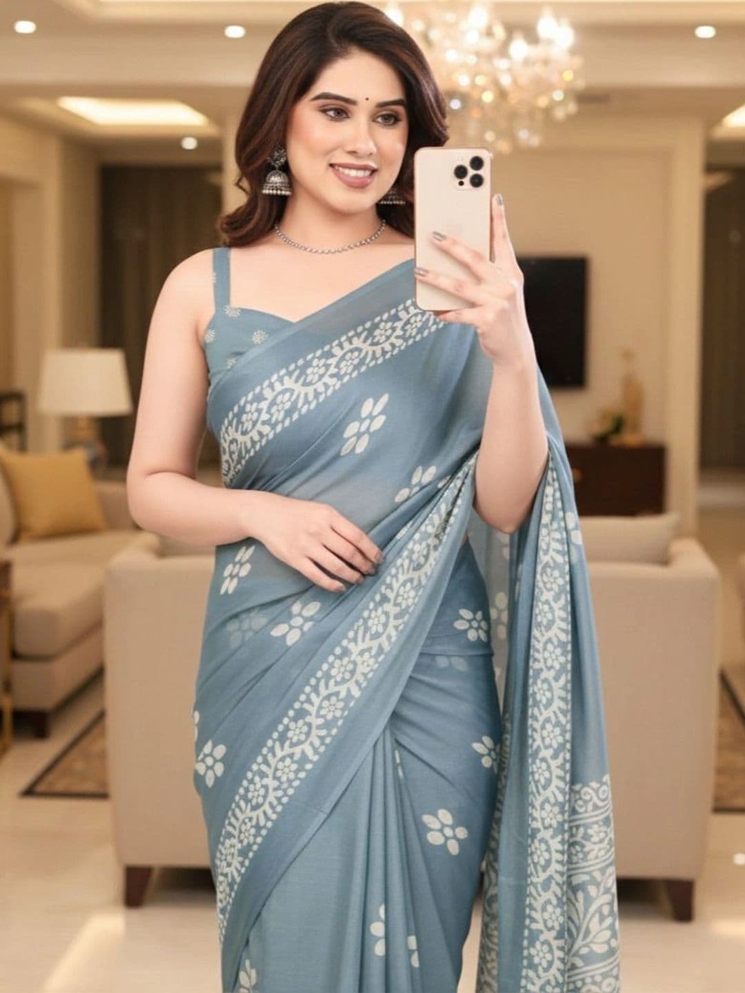 Owee Floral Pure Chiffon Designer Saree - view 1