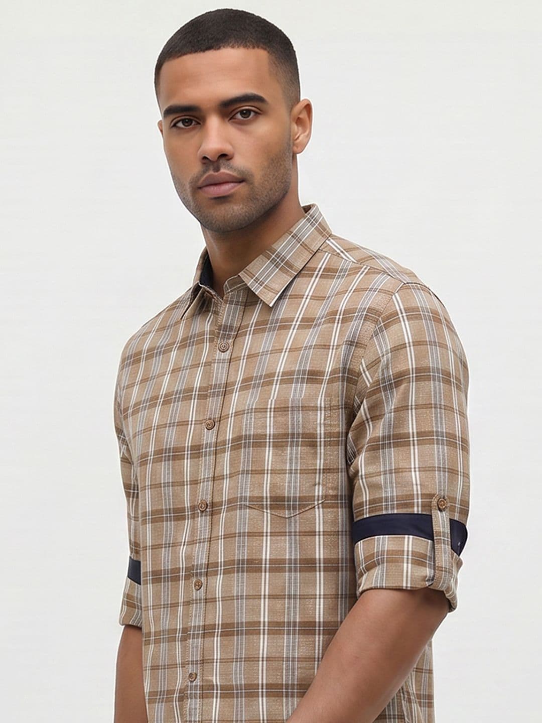 Roadster Life Co.Cotton Slub Checked Shirt - view 1