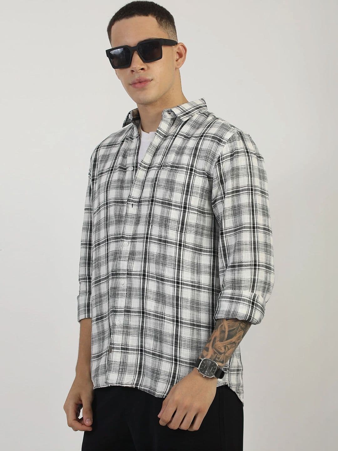 Maniac Men Comfort Checked Casual Shirt thumbnail 2