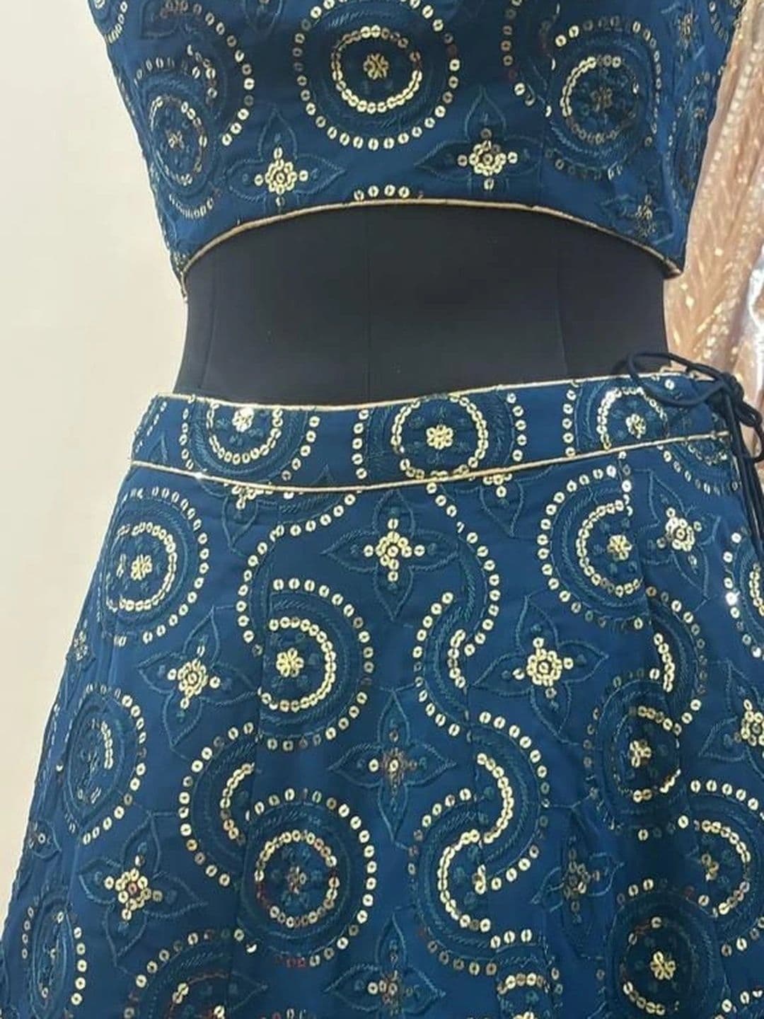 Indi Kal Embellished Sequinned Ready to Wear Lehenga & Blouse With Dupatta thumbnail 6