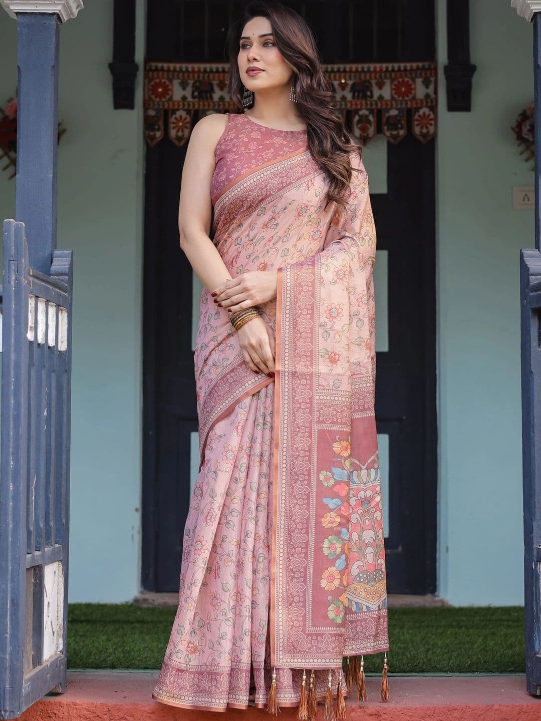 Suha Floral Art Silk Saree - view 1
