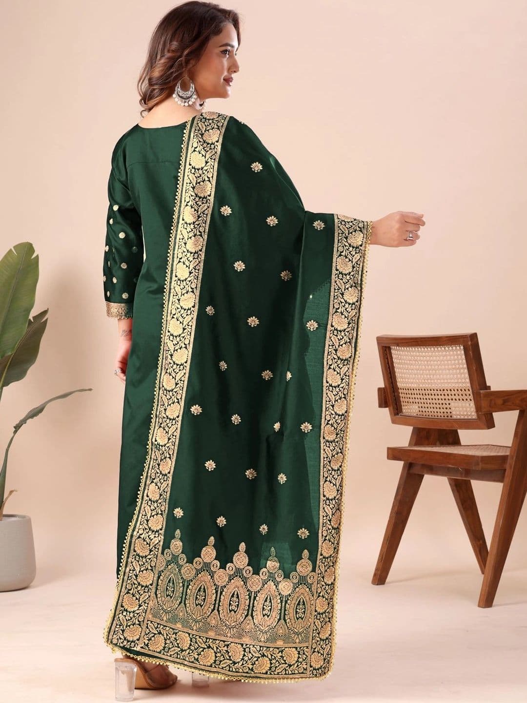kantuba Art Silk Unstitched Dress Material thumbnail 5