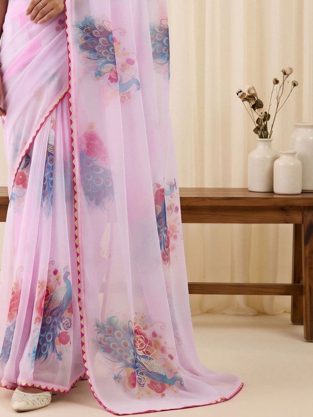 Saree mall Embellished Gotta Patti Poly Georgette Designer Sarees thumbnail 6