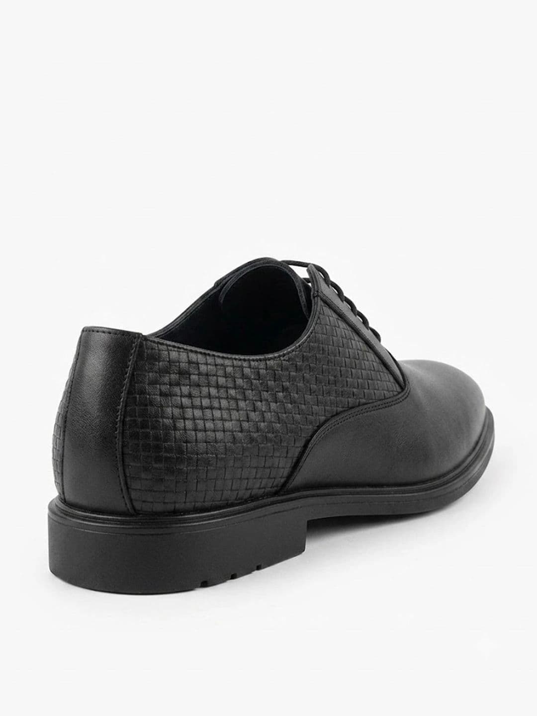 House of Pataudi Men Textured  Round Toe Lace-Ups Derbys Formal Shoes thumbnail 4