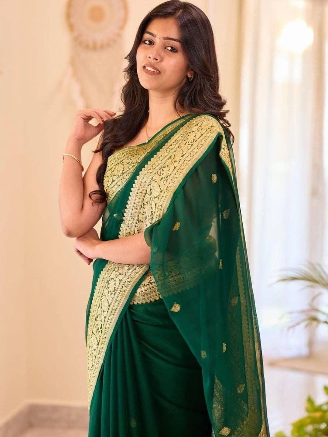 revika Woven Design Zari Art Silk Designer Kanjeevaram Saree thumbnail 2