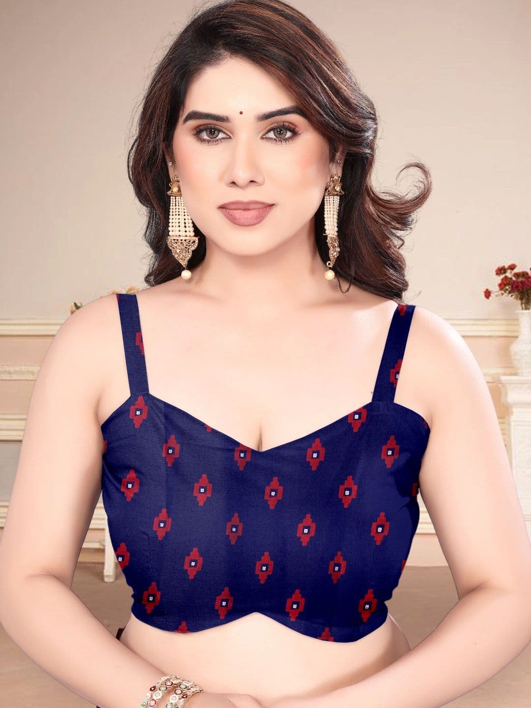 Owee Floral Pure Chiffon Fusion Saree thumbnail 3