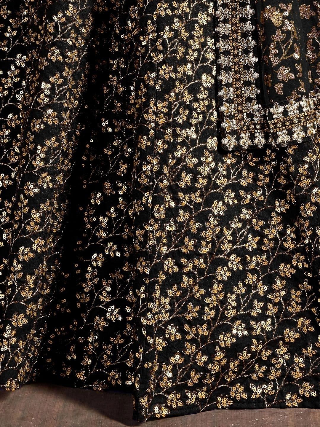 Zeel Clothing Embellished Sequinned Semi-Stitched Lehenga & Unstitched Blouse With Dupatta thumbnail 2