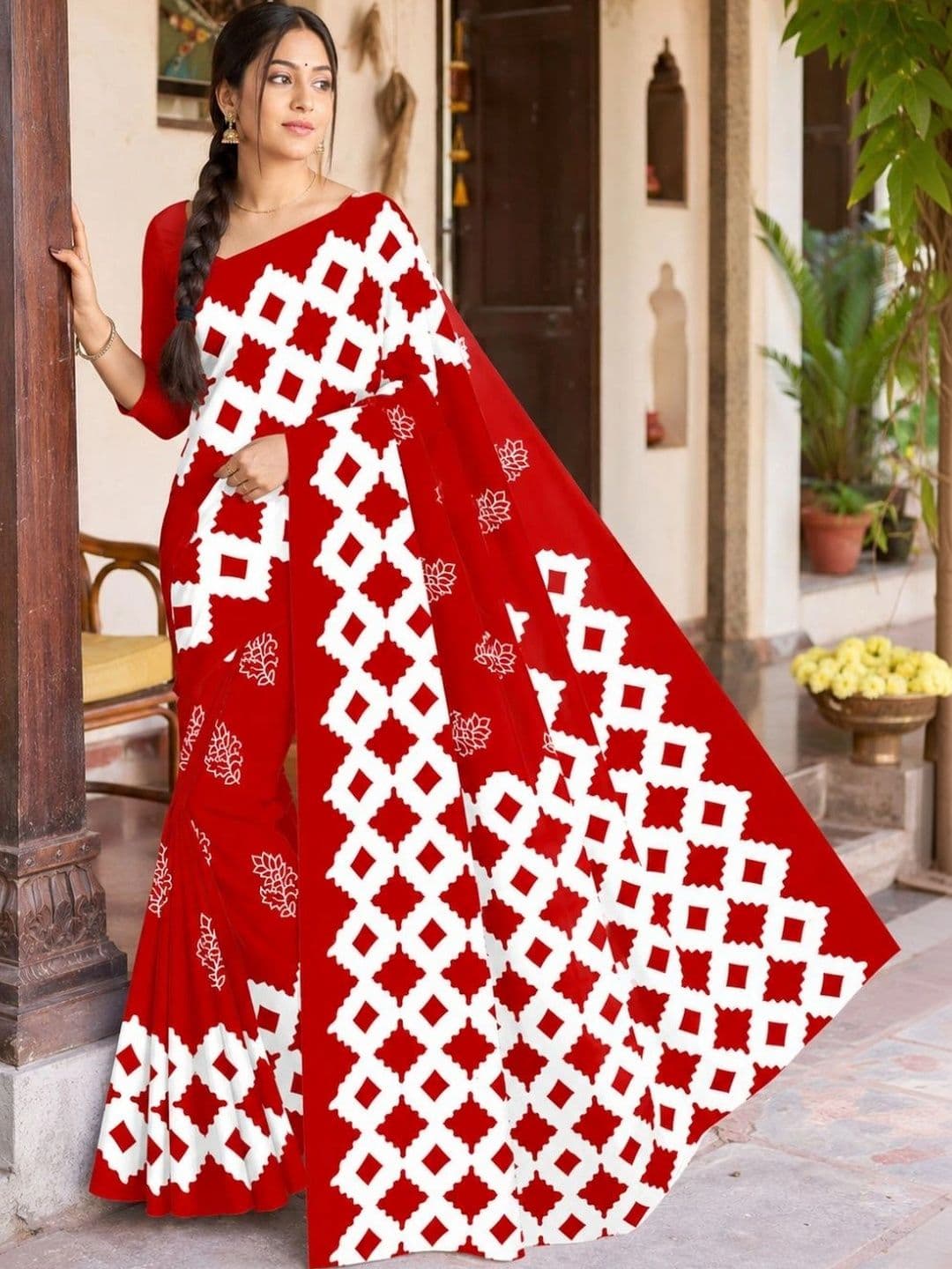 Karishma Pure Cotton Bandhani Saree thumbnail 4