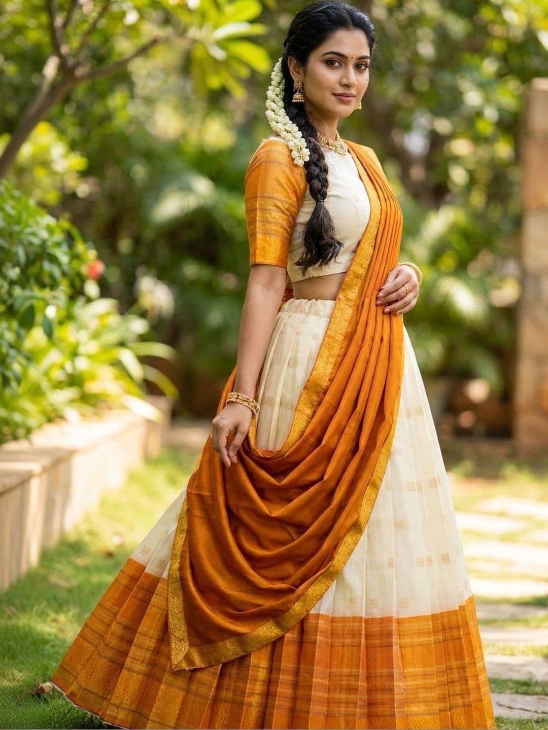 Pink Bindi Semi-Stitched Lehenga & Unstitched Blouse With Dupatta thumbnail 3