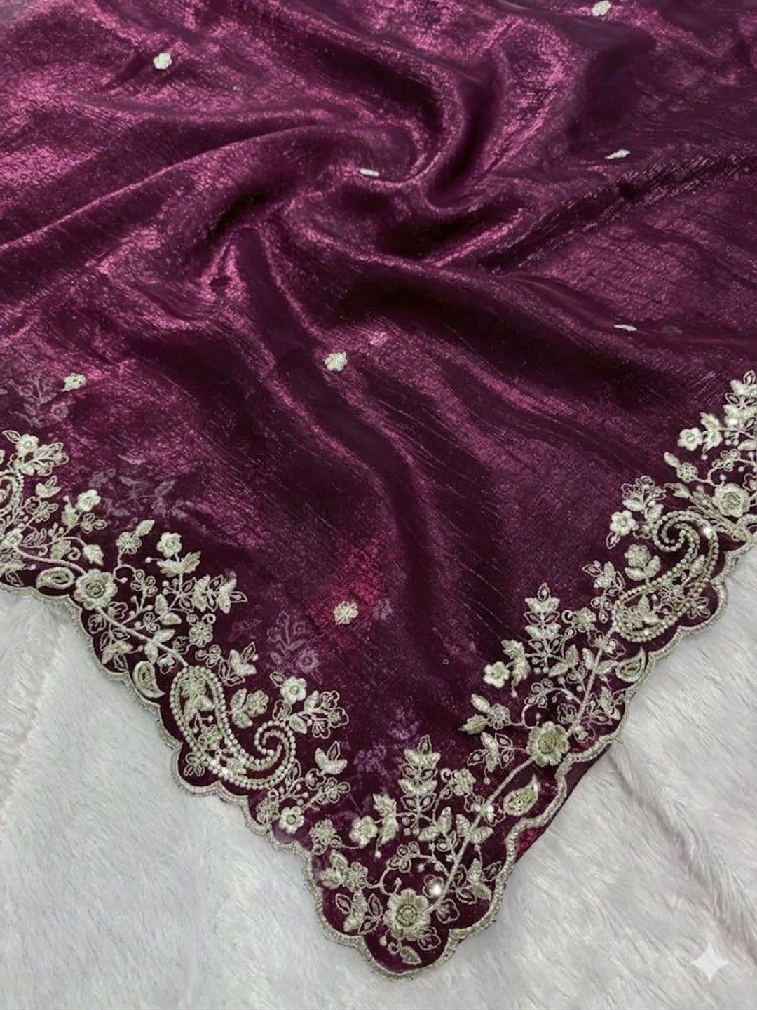 kantuba Embroidered Art Silk Heavy Work Saree thumbnail 4