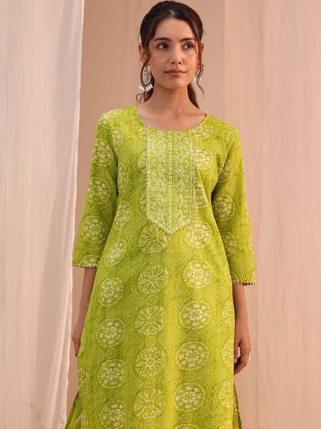 Gerua By Libas Women Ethnic Motifs Printed Regular Mirror Work Kurta with Trousers & With Dupatta thumbnail 6