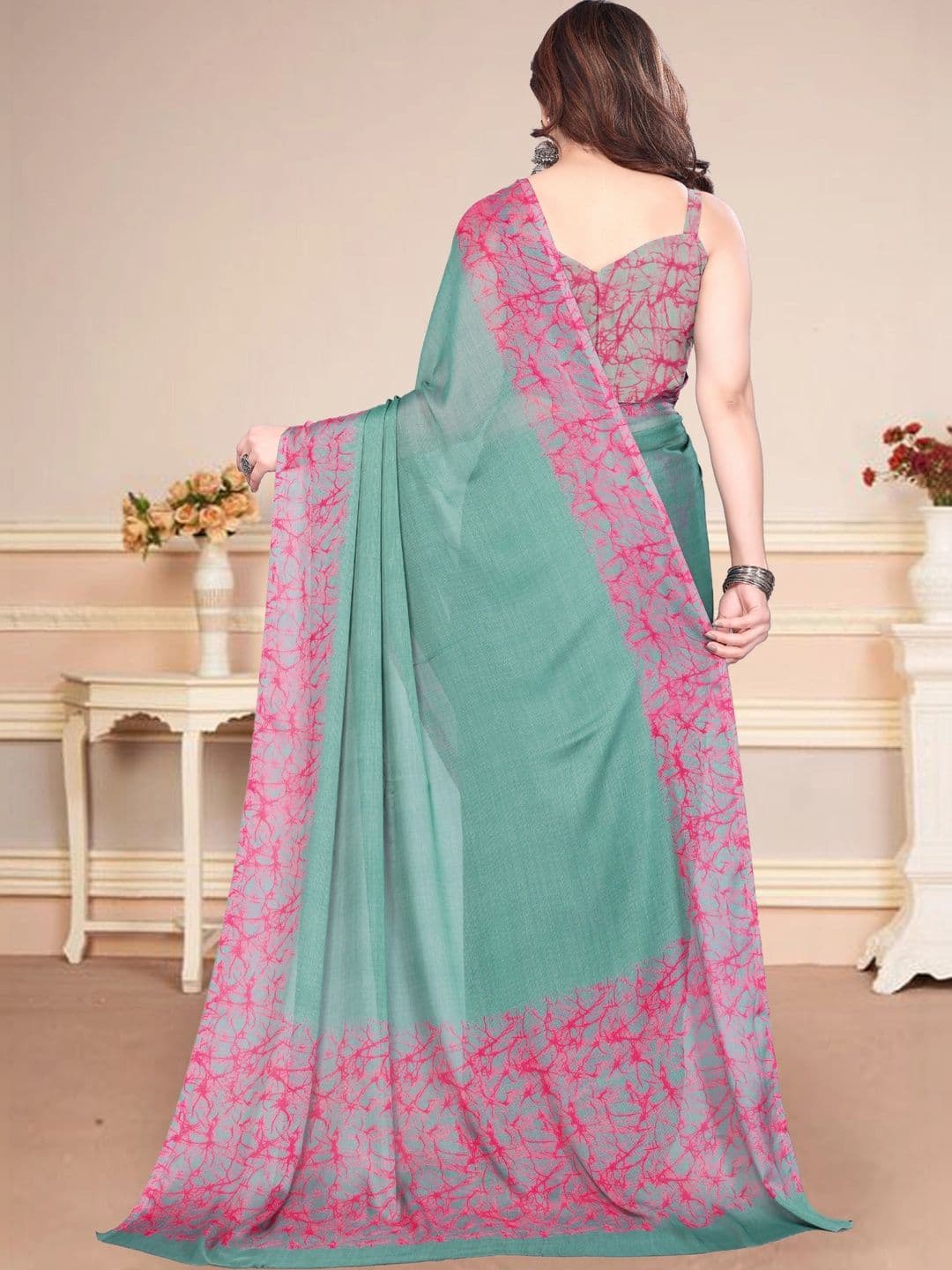 Owee Pure Chiffon Designer Saree thumbnail 3