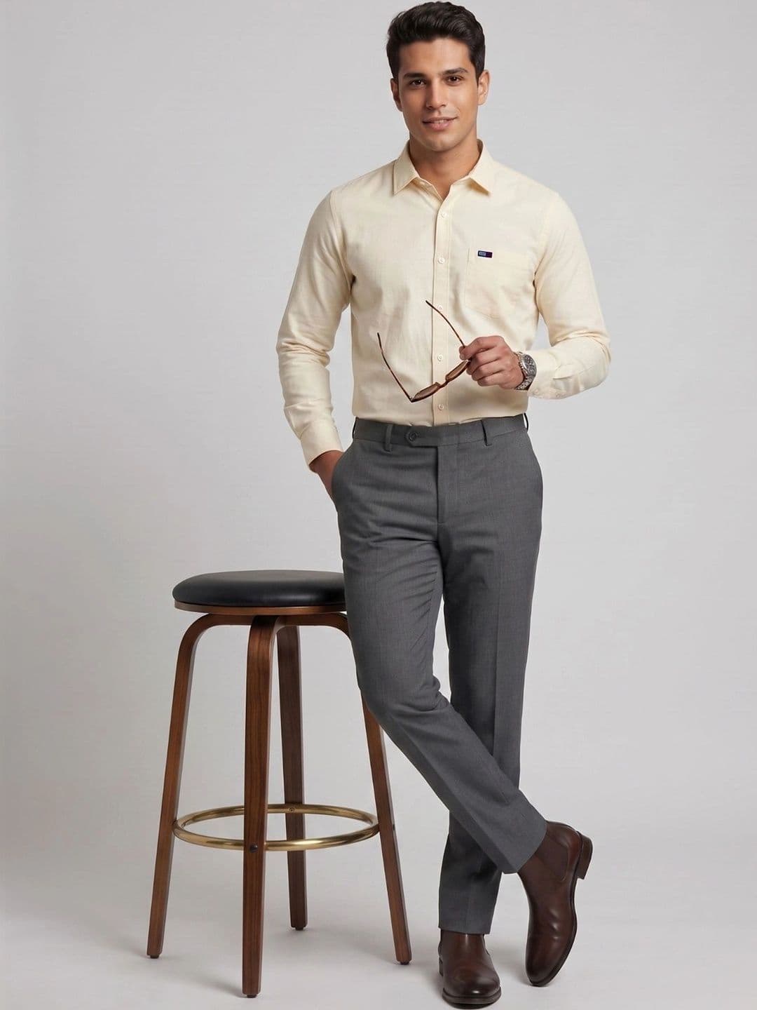 U.S. PITCHERS Men Modern Slim Fit Formal Shirt thumbnail 3