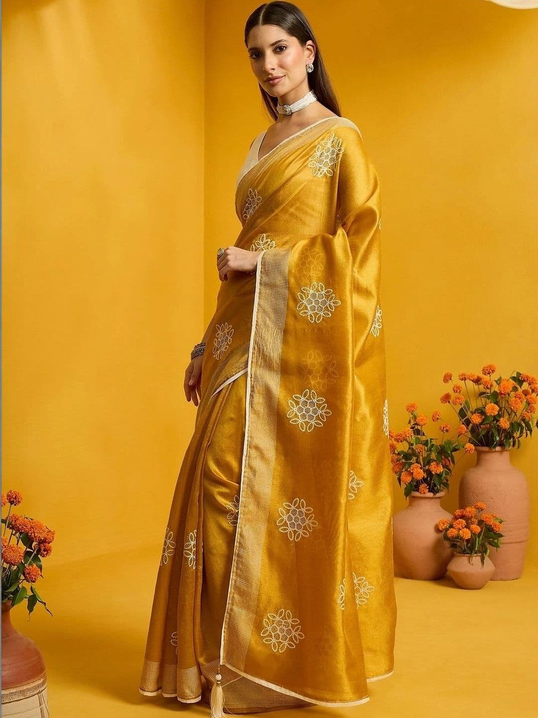 Saree mall Embellished Embroidered Designer Sarees thumbnail 6