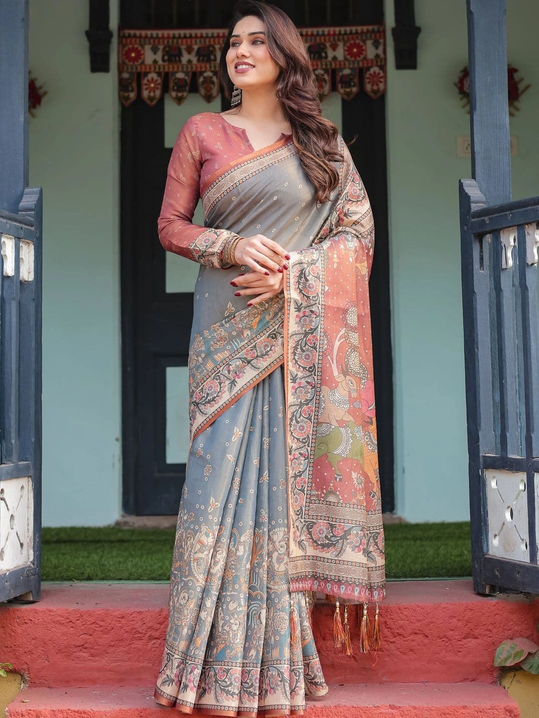 Suha Paisley Art Silk Saree thumbnail 5
